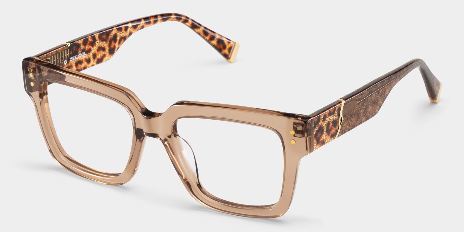 Caius Beige Frame Glasses with Square Frame Online| ZEELOOL Canada2