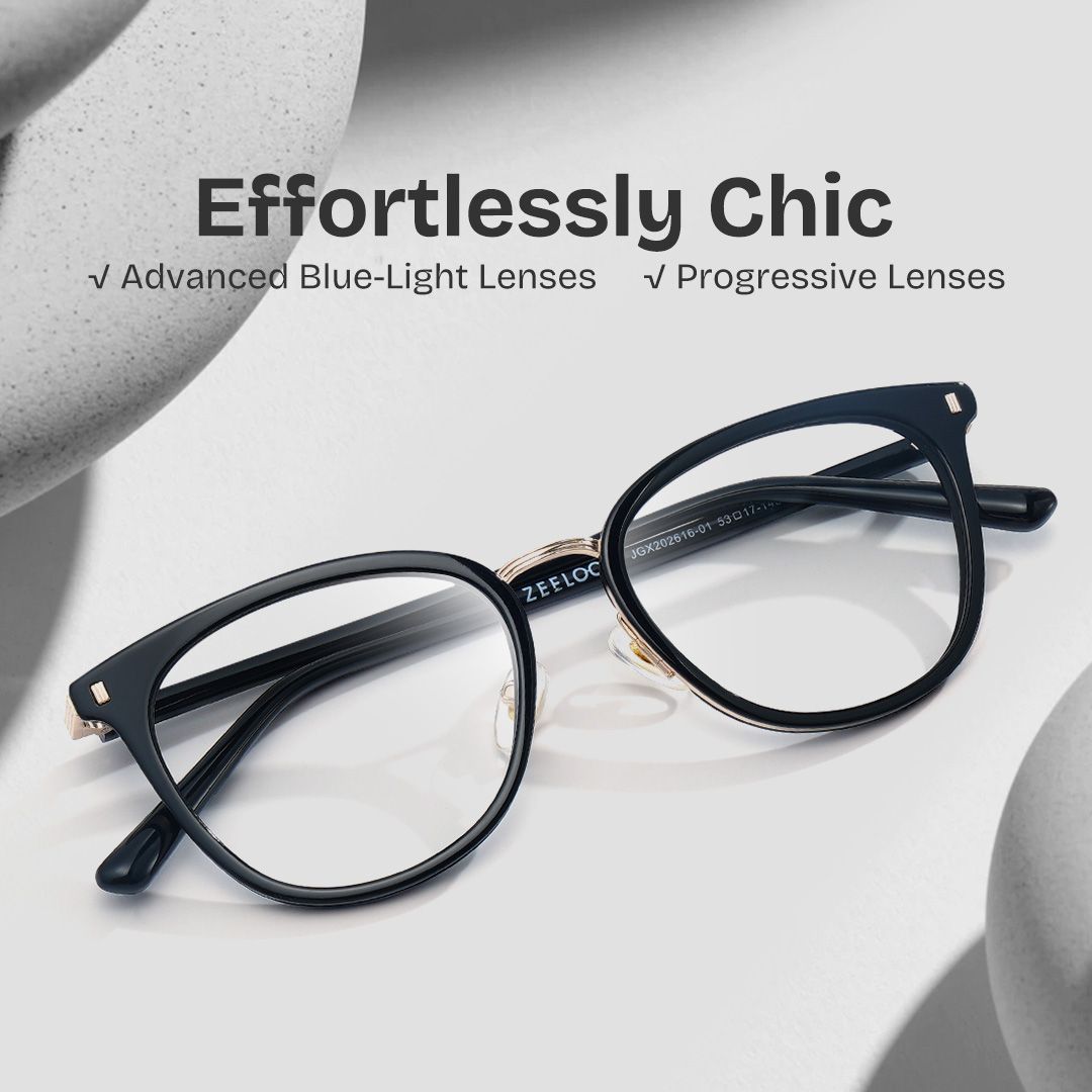 Caden Eyeglasses in Round Black Frame | ZEELOOL Canada0