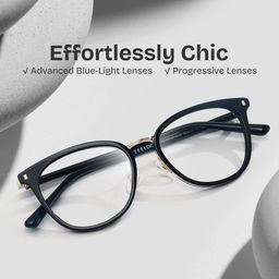 Caden Round Black Glasses0