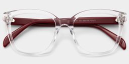 Scarlett Square Clear Red Glasses1