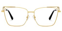 Loraine Rectangle Gold Glasses0