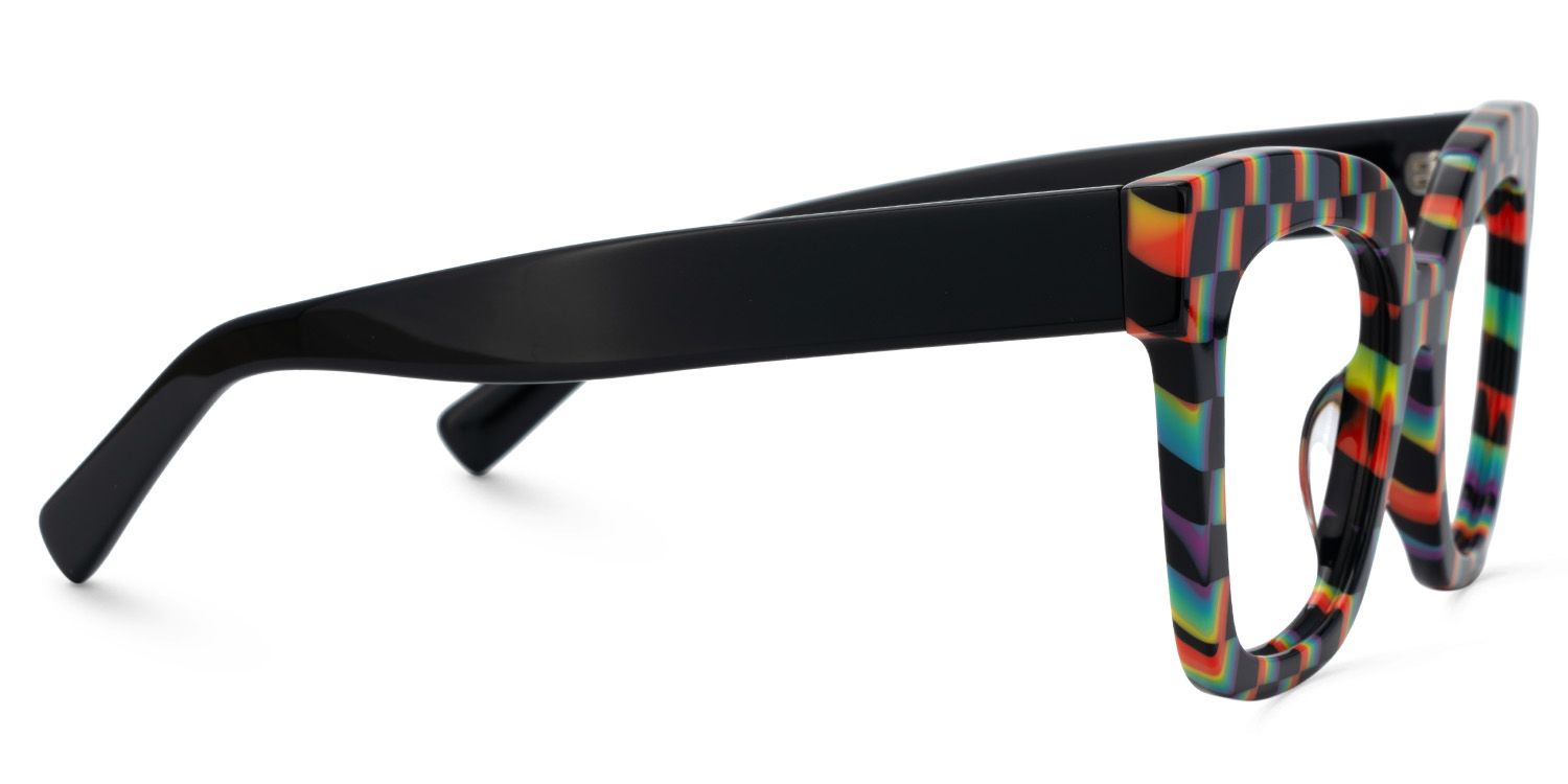 Malcolm Large Square Nerdy Glasses with Pure Black Arms4