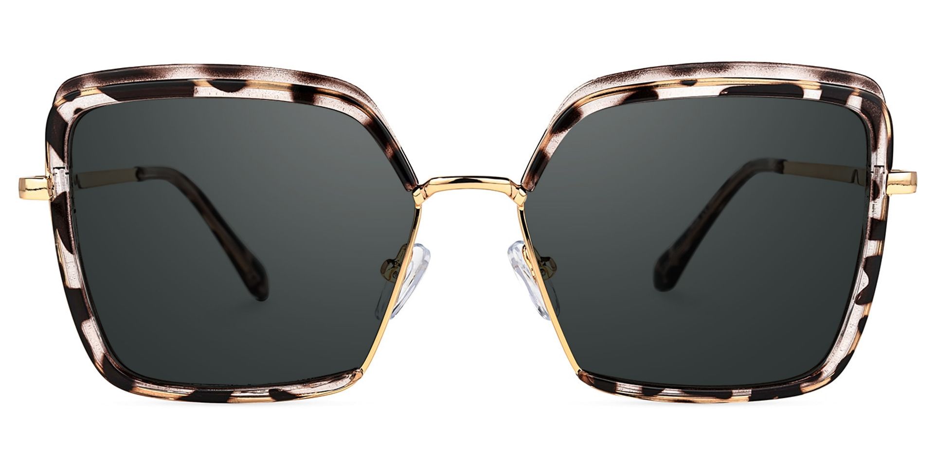 Cordaro Square Clear Tortoise Shell Sunglasses with Nose Pads0