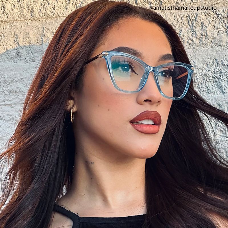 Hilary Butterfly Blue Glasses | Zeelool Glasses6