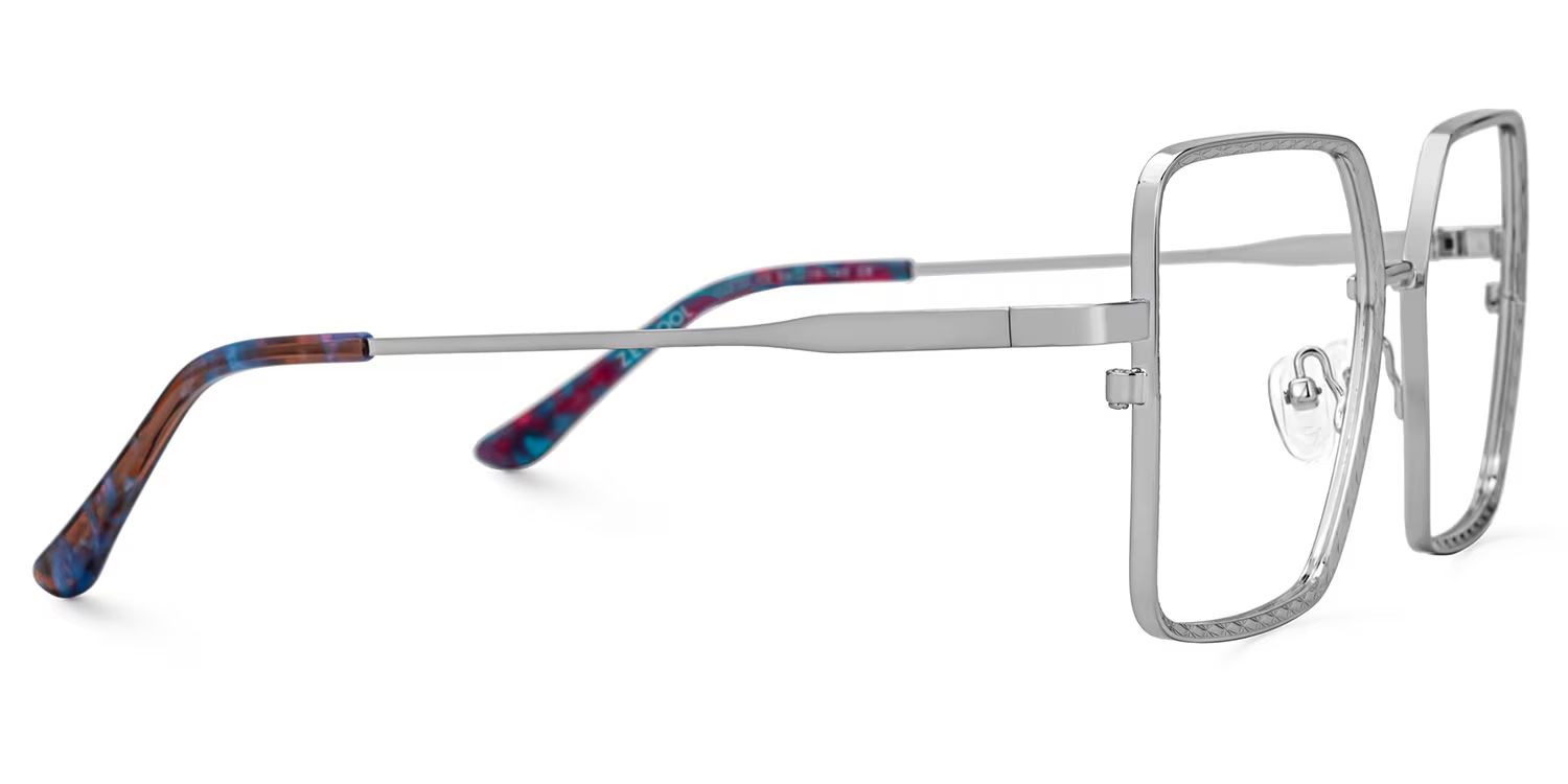 Square Toure Sliver Metal Diamond Cut Eyeglasses2