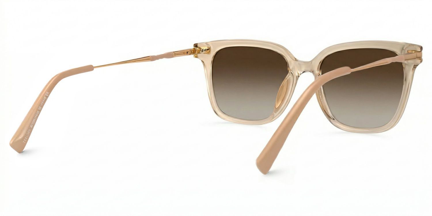 Jacqui Square Beige Eyeglasses and Clear Frame3