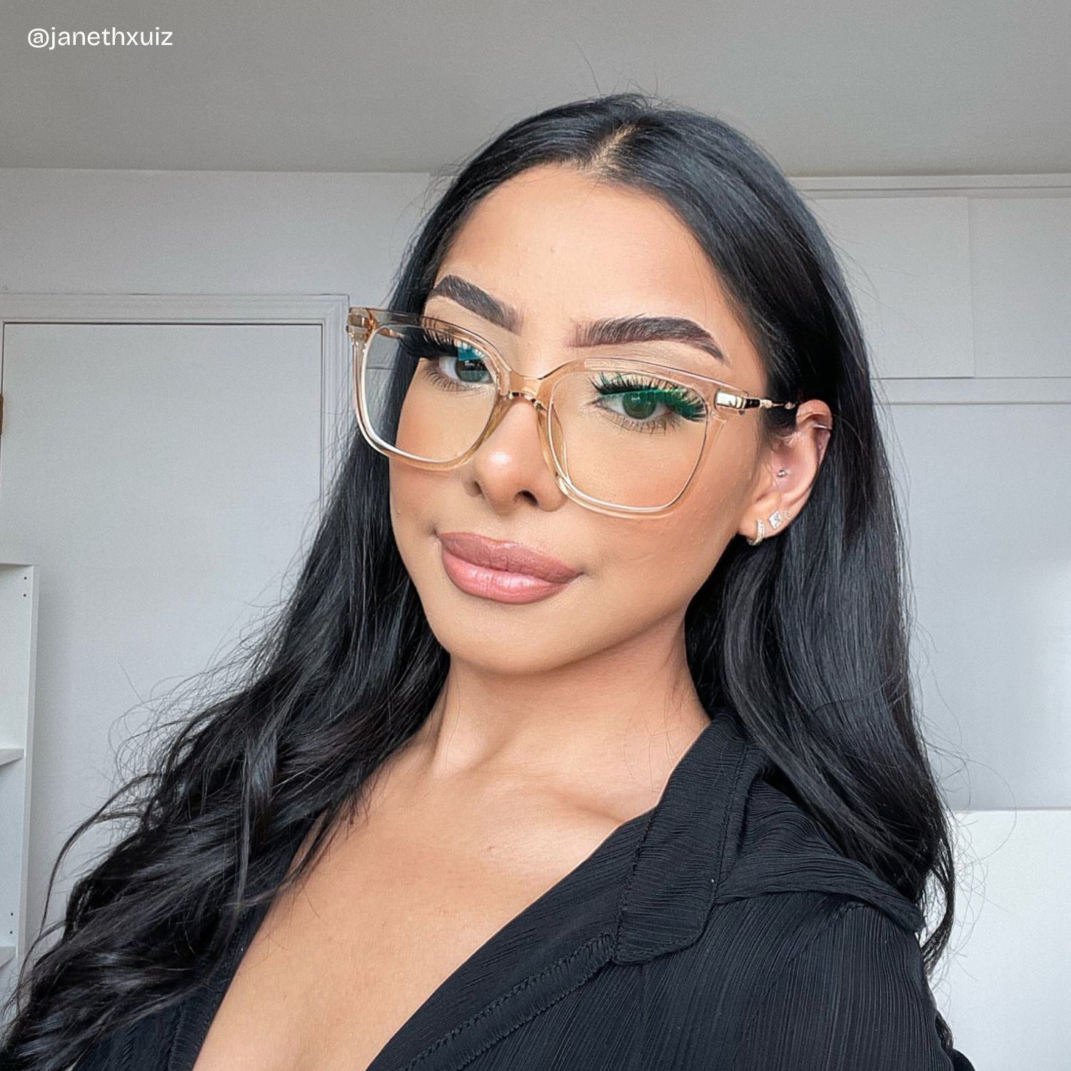 Jacqui Square Beige Eyeglasses and Clear Frame5