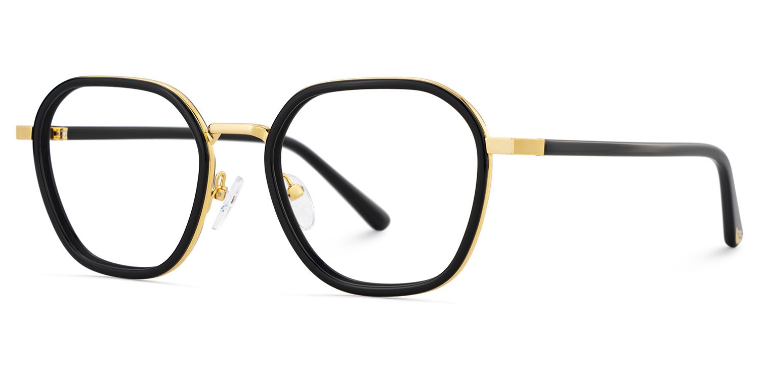Mitchell Mixed Black Frame Glasses with Geometric Shape | ZEELOOL Canada3