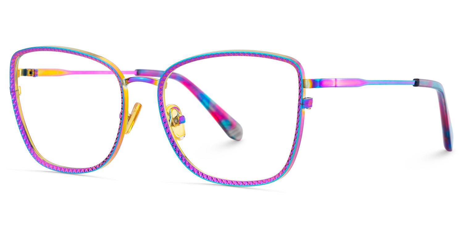 Ronan Eyeglasses in Rectangle Iridescent Frame | ZEELOOL Canada2