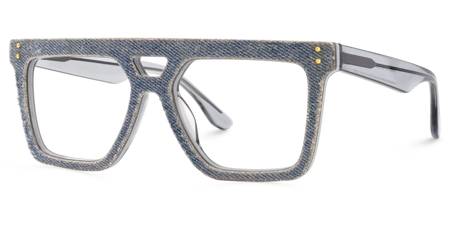 Rubin Blue Denim Eyeglasses | ZEELOOL Canada1