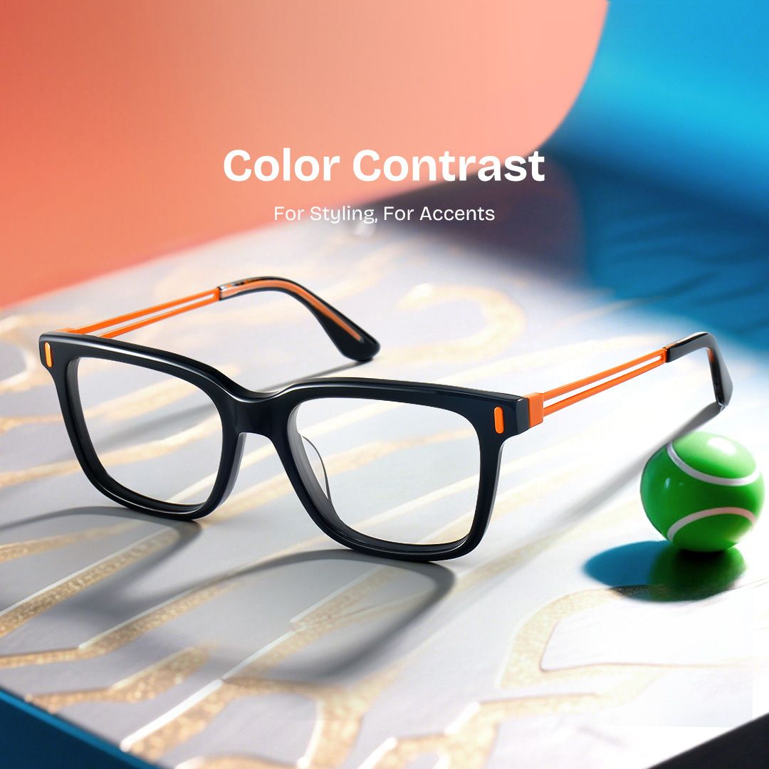 Axel Black Frame Glasses with Rectangle Frame Online | ZEELOOL Canada0
