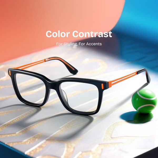 Axel Black Frame Glasses with Rectangle Frame Online | ZEELOOL Canada