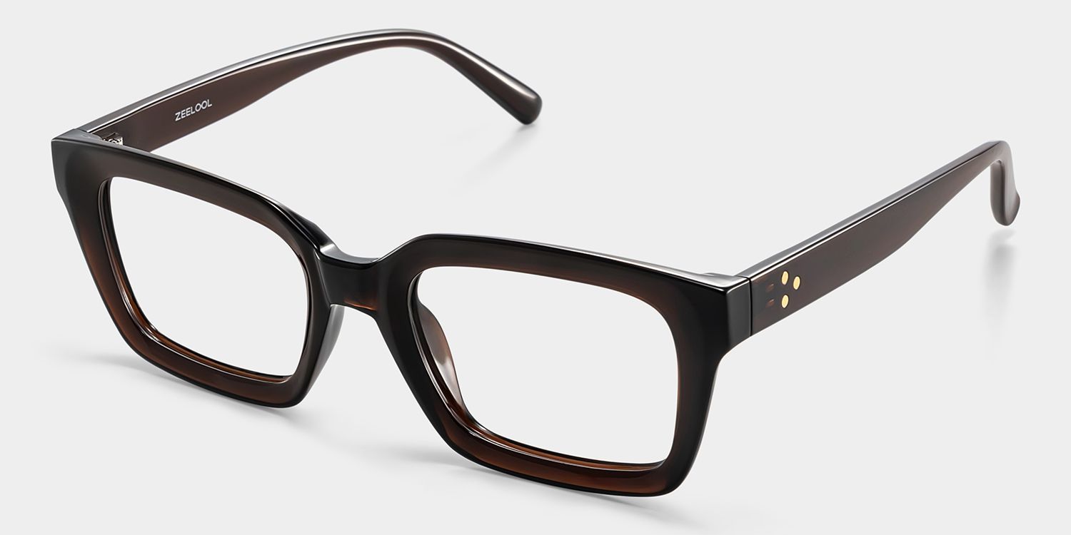 Marley Sepia Glasses / Dark Brown Rectangle Glasses | ZEELOOL2