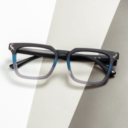 Bashir Rectangle Black Gray Glasses0