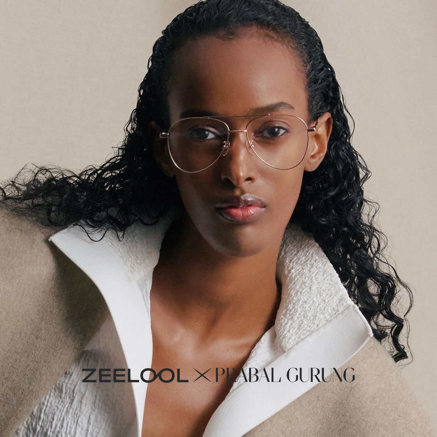 Cher Rose Gold Metal Aviator Glasses | ZEELOOL x Prabal Gurung0