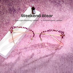 Harley Browline Pink Leopard Glasses0