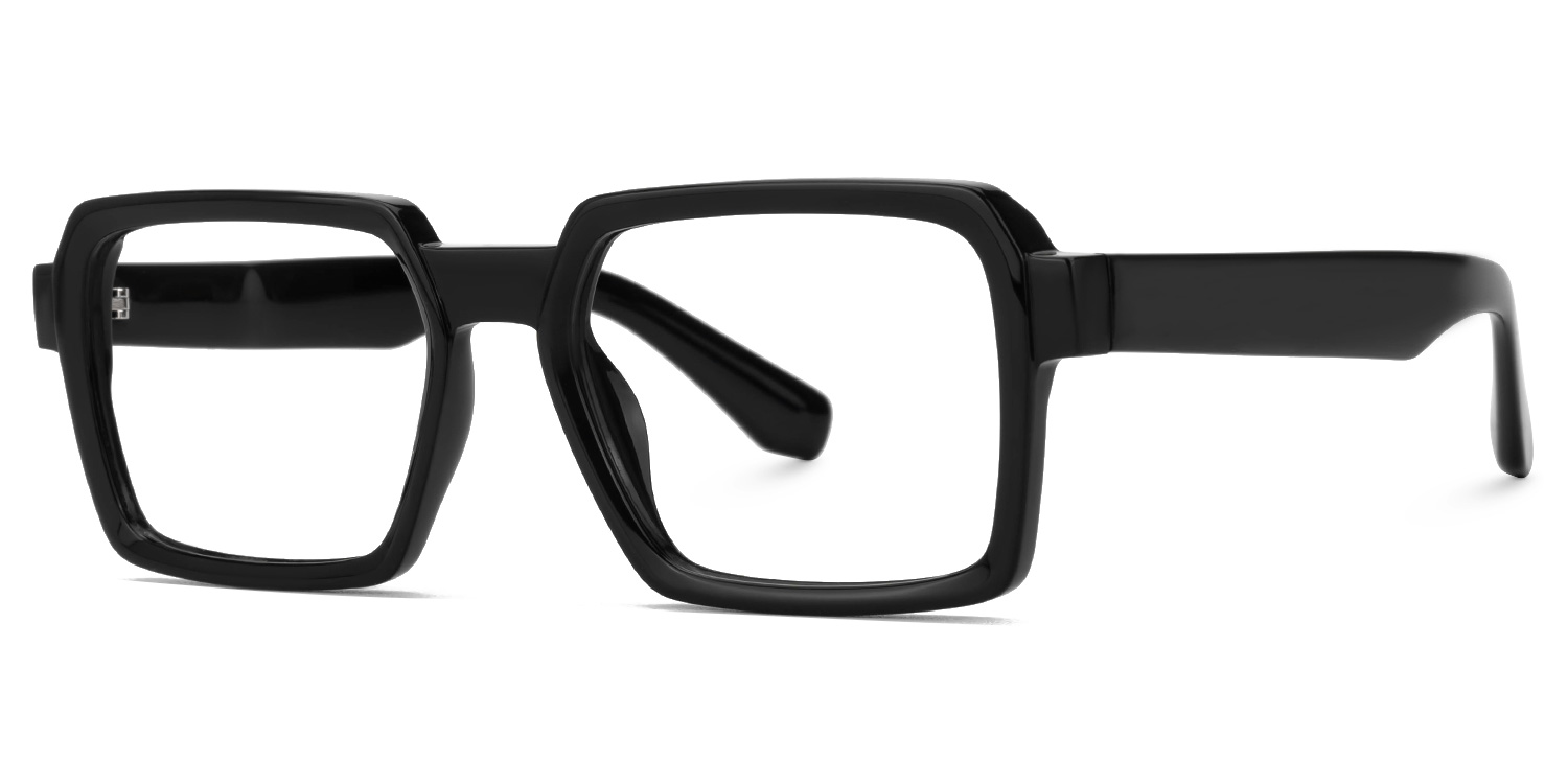 Fabien Rectangle Black Glasses1
