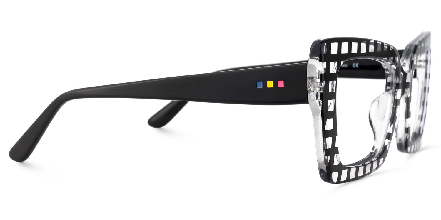 Tootie Eyeglasses in Butterfly Black Clear Checkered Frame | ZEELOOL Canada4