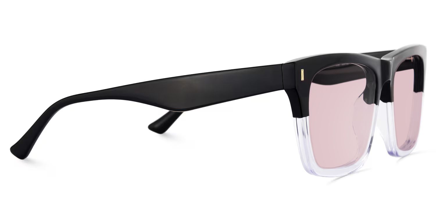 Brookins Black Clear Rectangle Polarized Sunglasses for Driving | ZEELOOL CA3