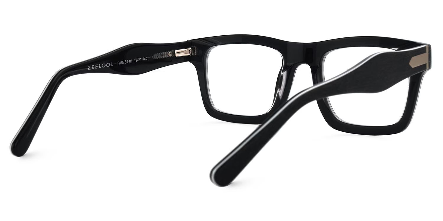 Riley Rectangle Black Frosted Frame Glasses | ZEELOOL Canada5