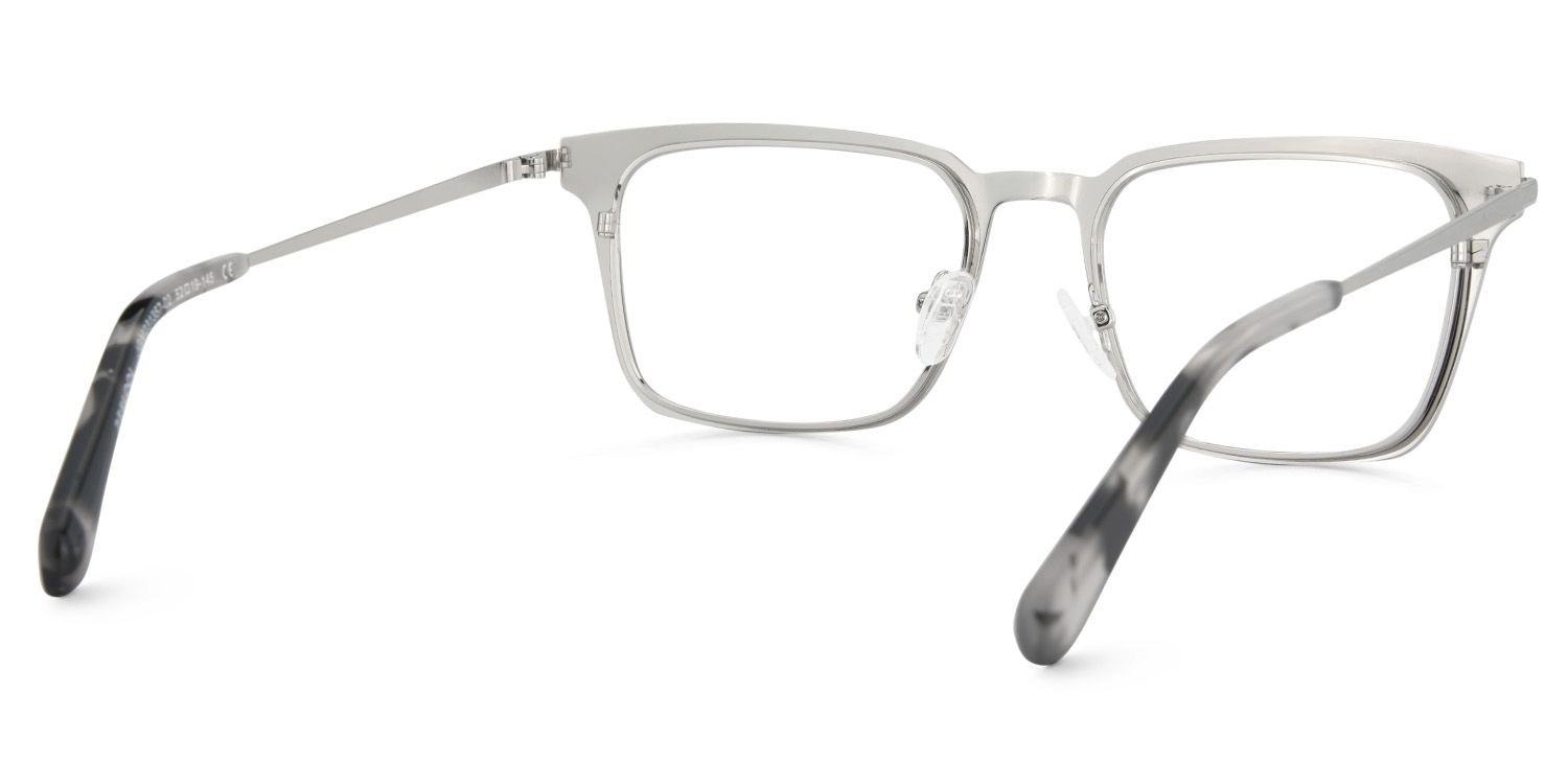 Silver Metal Frame Glasses With A Rectangle Shape4
