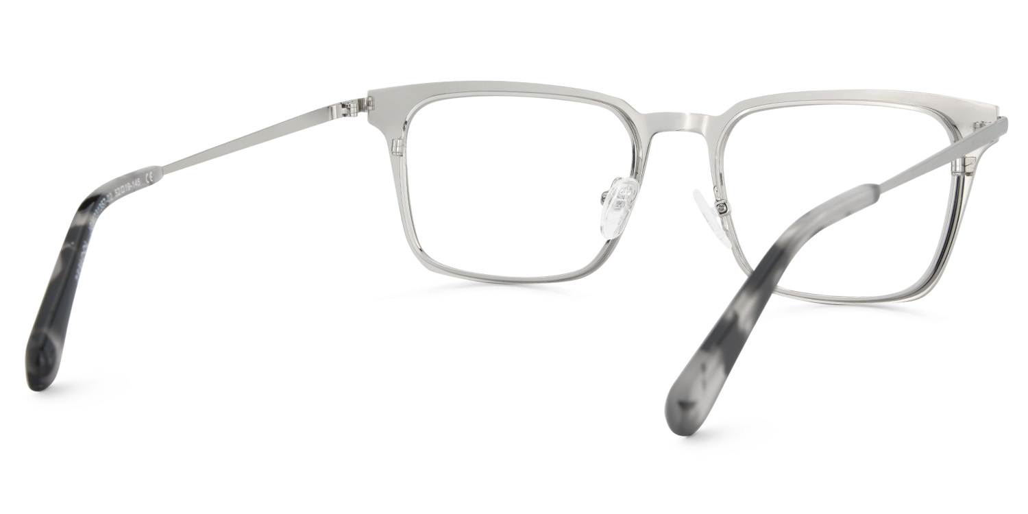 Silver Metal Frame Glasses With A Rectangle Shape4