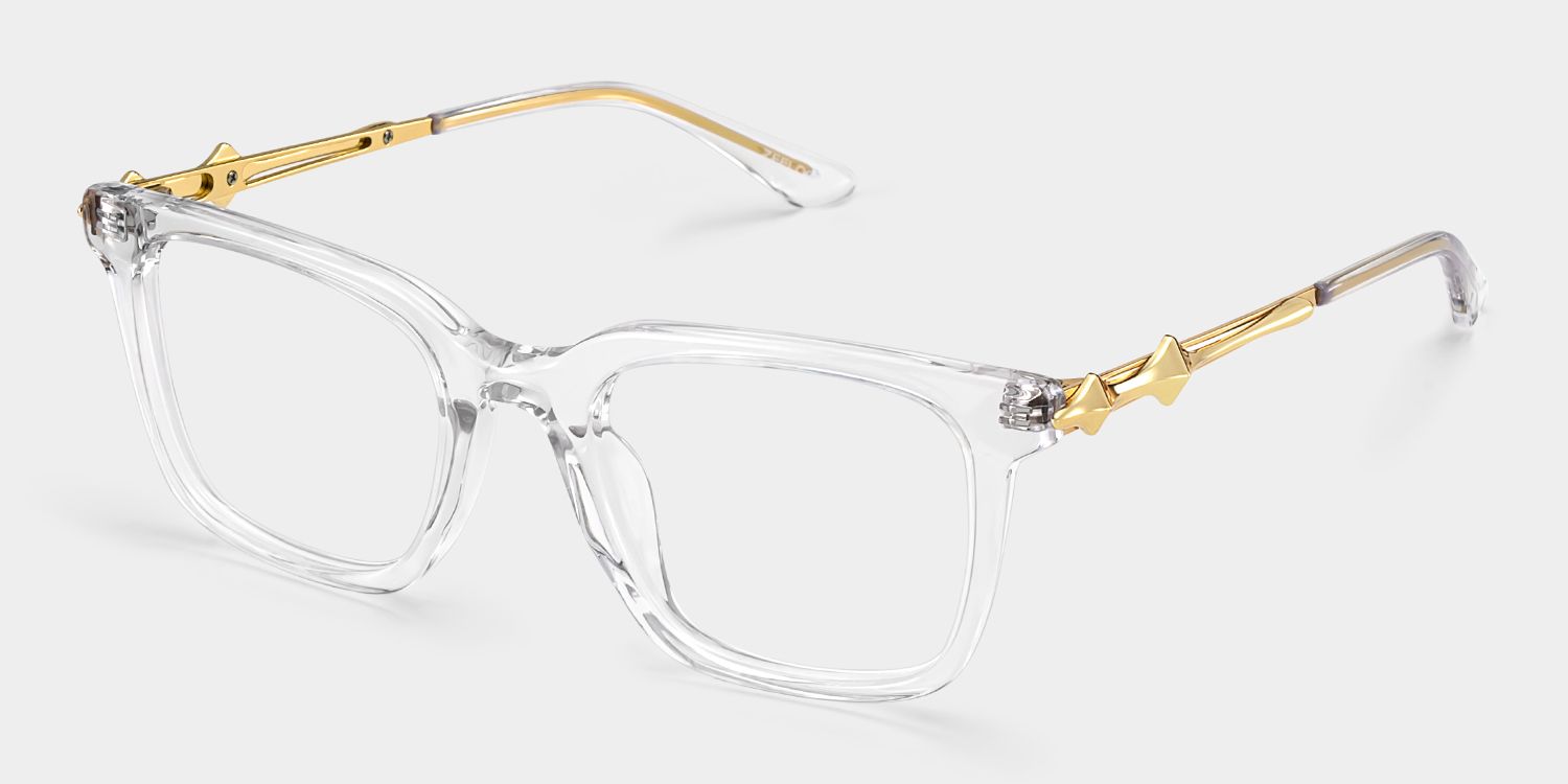 Reese clear glasses with gold rims Online | ZEELOOL2