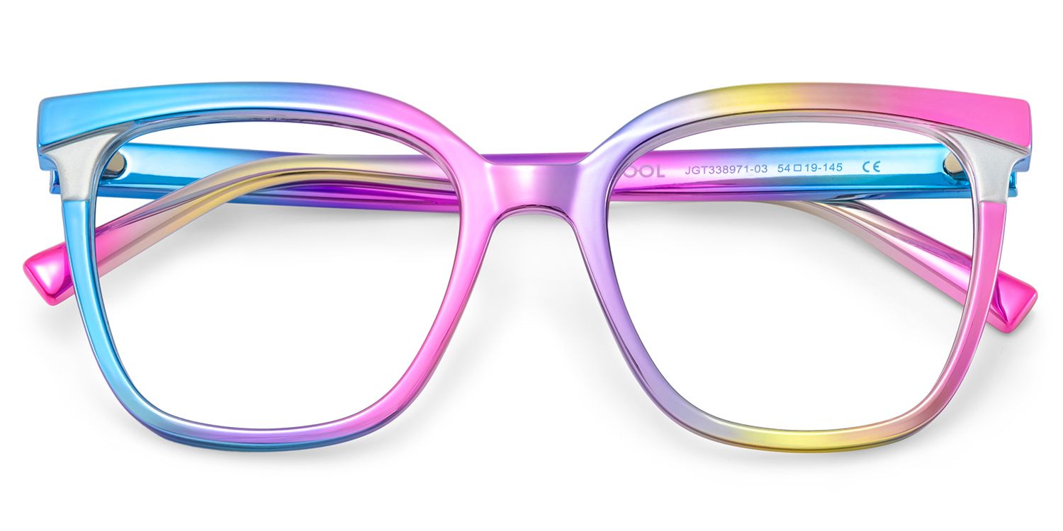Leo Iridescent Square Prescription Glasses | Zeelool1