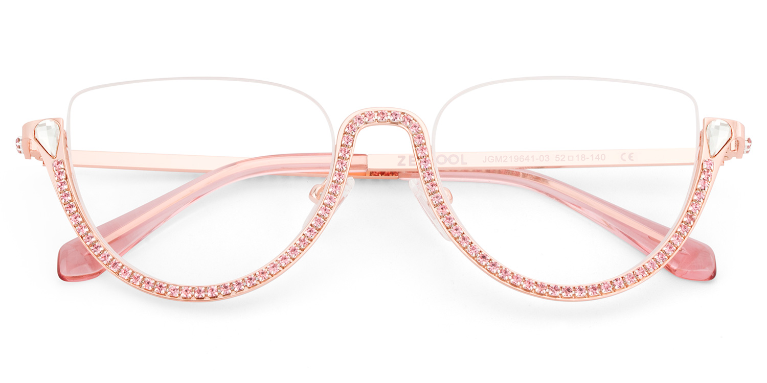Sparkle Cateye Pink Glasses3