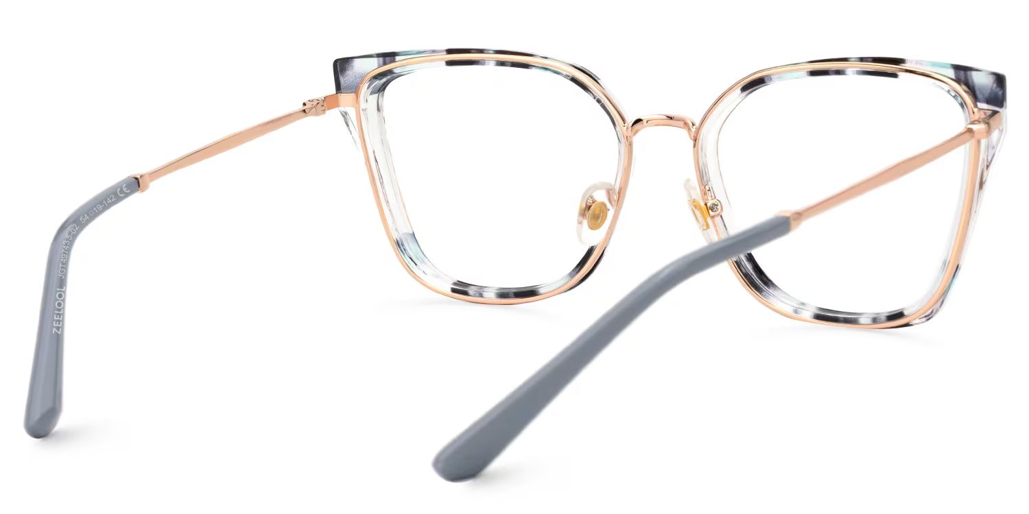 Martins TR90 Rectangle Blue Frame Glasses | ZEELOOL Canada3