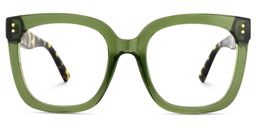 Ebony Square Green Tortoise Glasses2