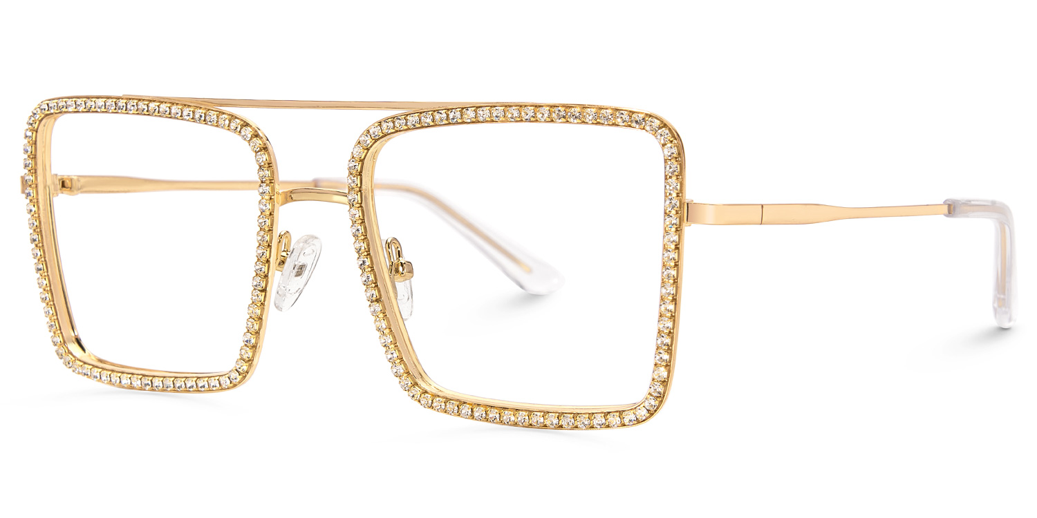 Diva Square Gold Glasses3