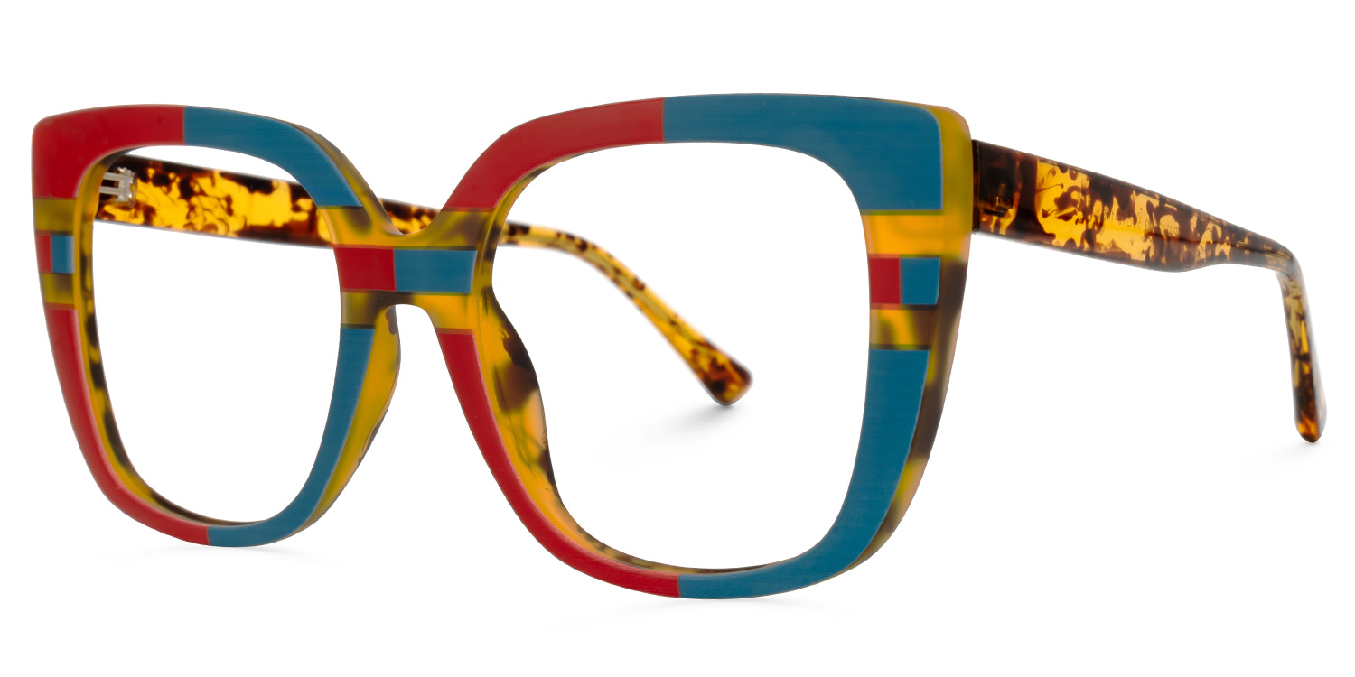Brenda Square Blue-Red Glasses | ZEELOOL Canada1
