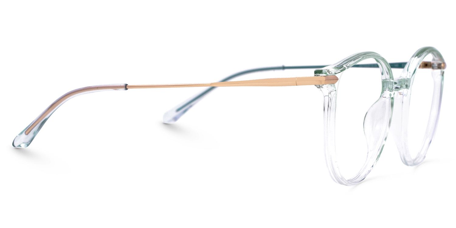 Caylan Round Green Transparent Frame Glasses2