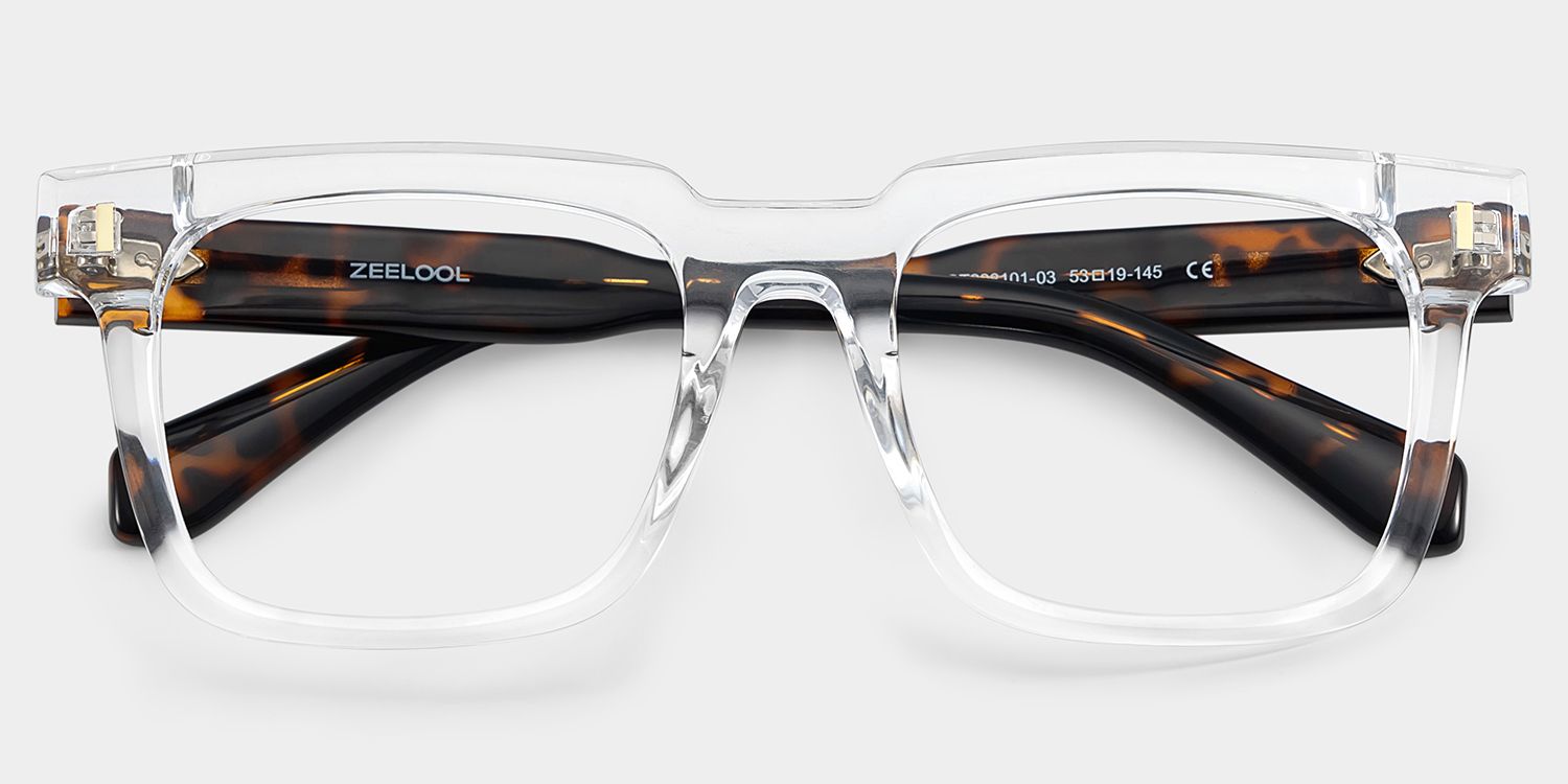 Connor transparent full rim rectangle eyeglasses Online | ZEELOOL2