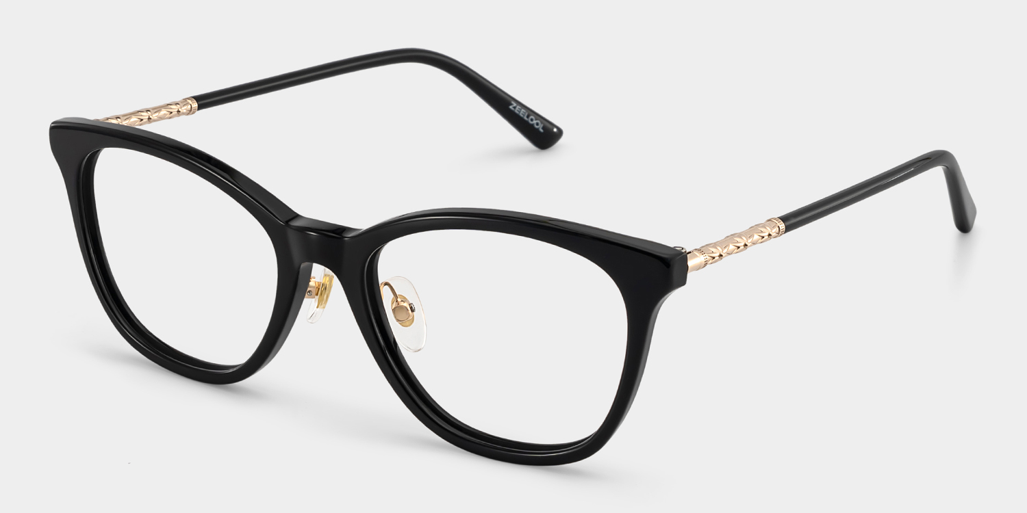 April Black Frame Glasses with Cat eye Frame Online | ZEELOOL3