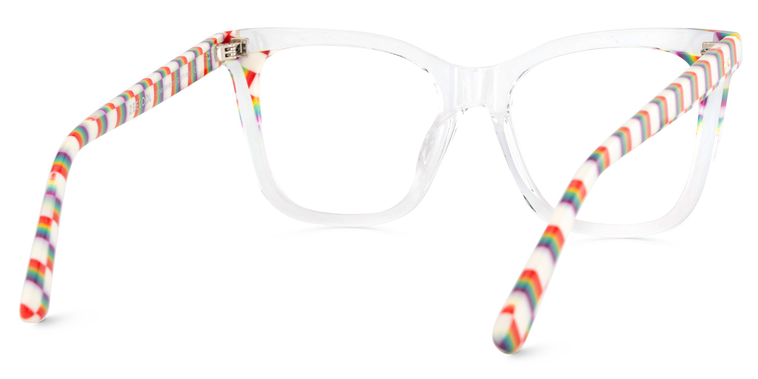 Square Clear Acetate Frame Eyeglasses | ZEELOOL Canada5