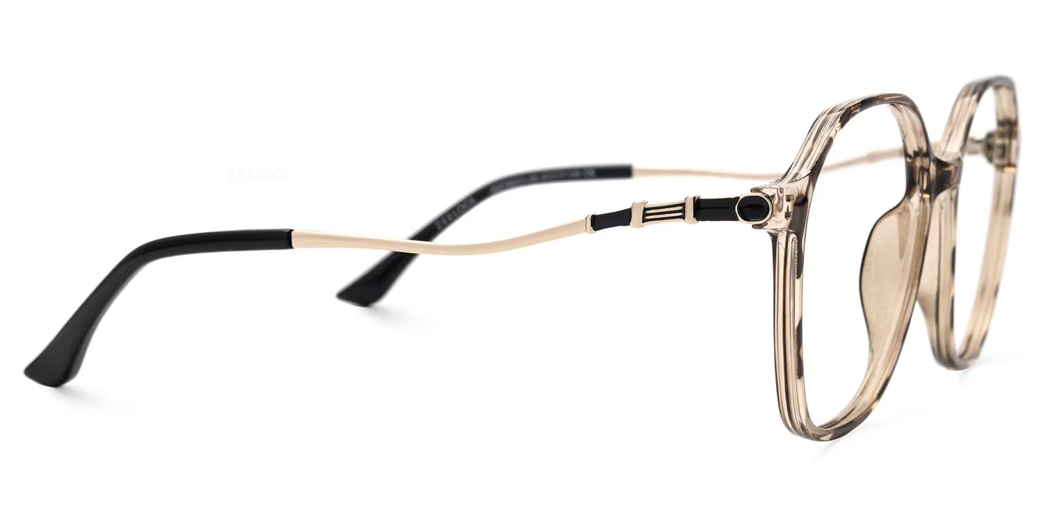 Lekesha thin Tortoiseshell Eyeglasses in Geometric Design | ZEELOOL Canada2