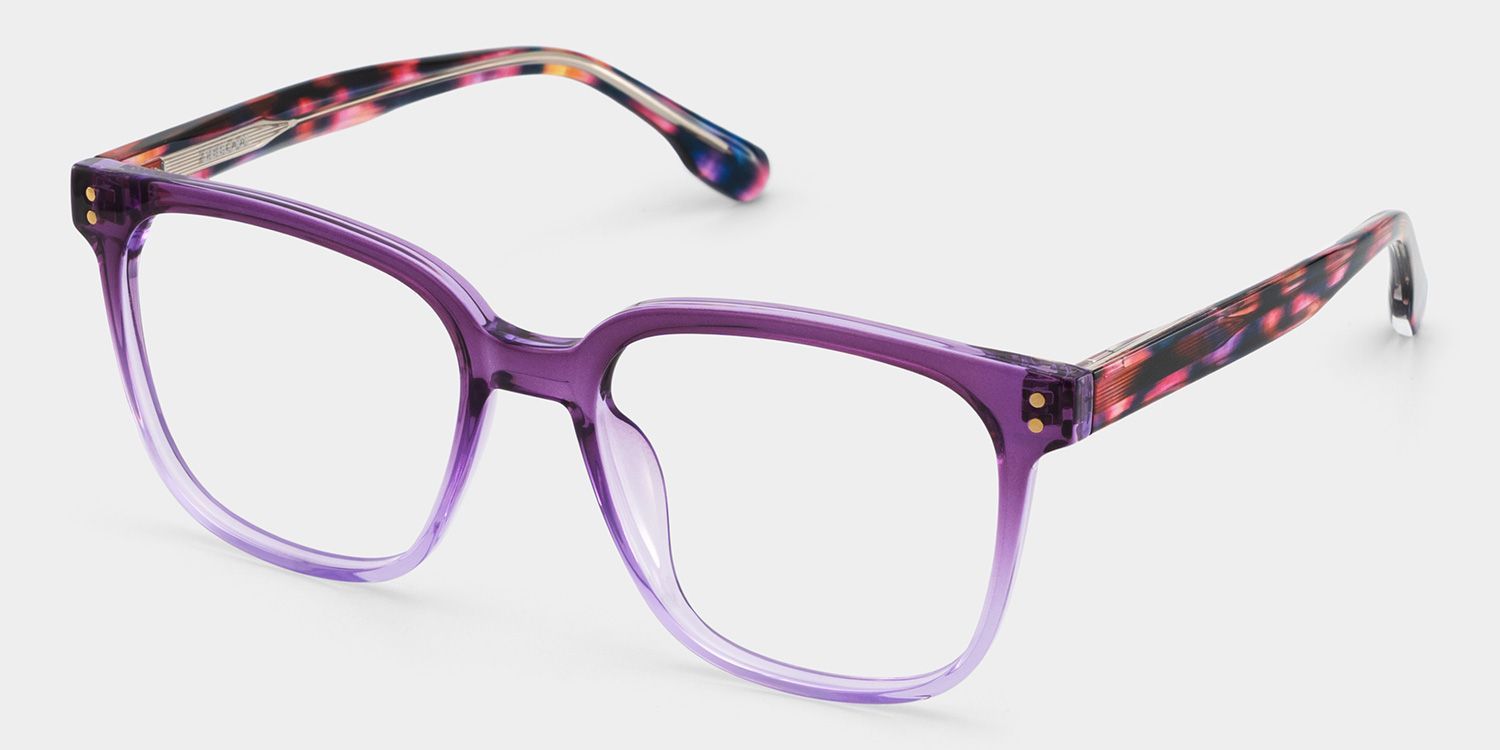 Donnalyn Purple Square Floral Eye Glasses | ZEELOOL3