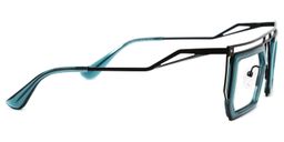 Nargis Rectangle Turquoise Glasses2