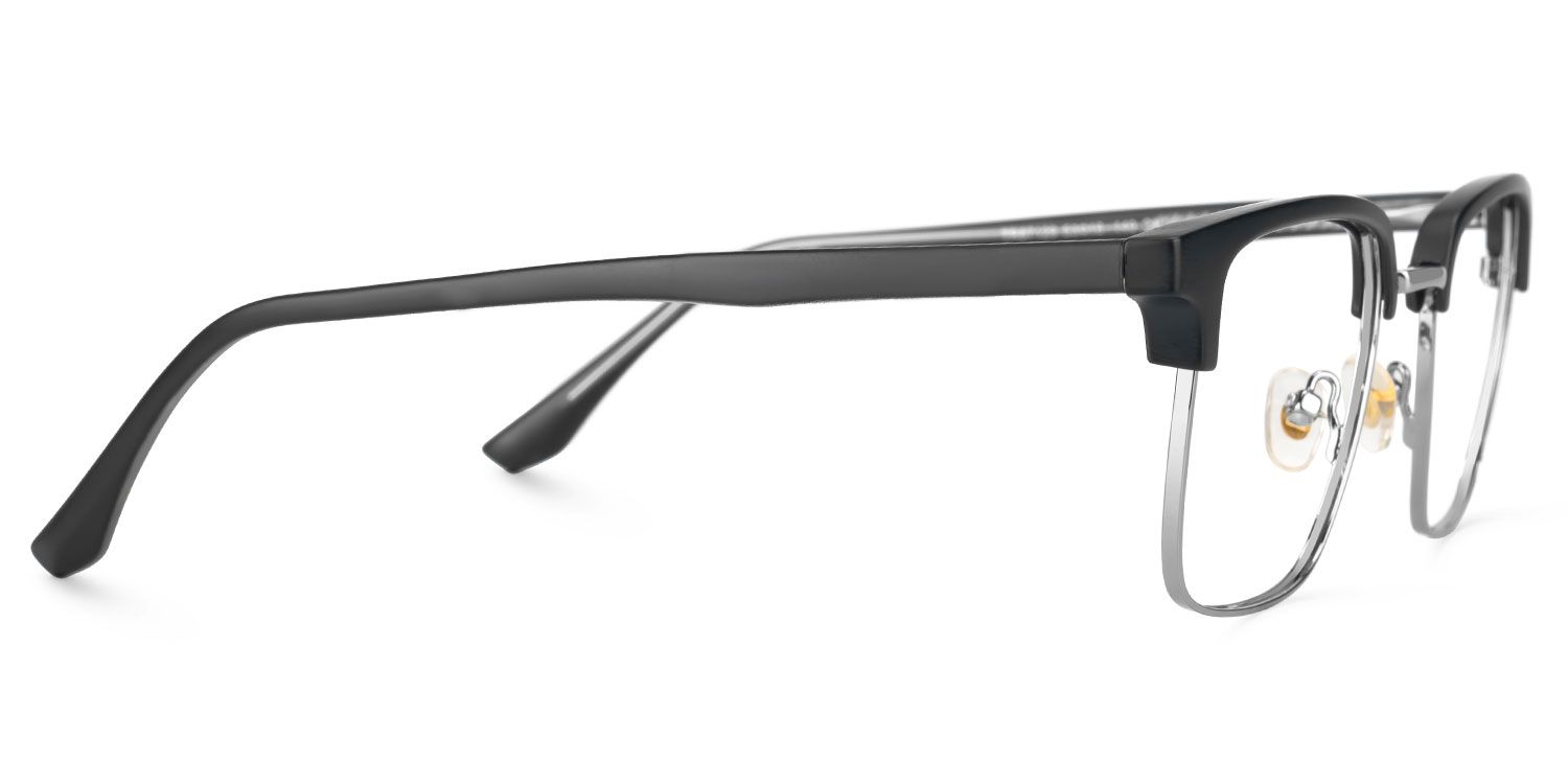 Adjustable Nose Pads Booker Eyeglasses, Booker Black-Silver Glasses -Zeelool2