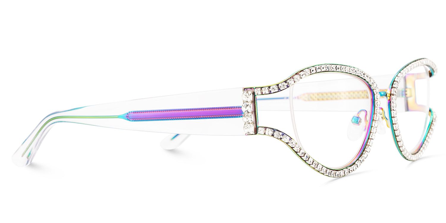 Ladies's Cat Eye Glasses With Shiny Diamonds4