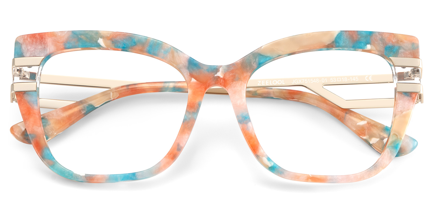 Kieran Eyeglasses in Rectangle Multicolor Frame | ZEELOOL Canada2