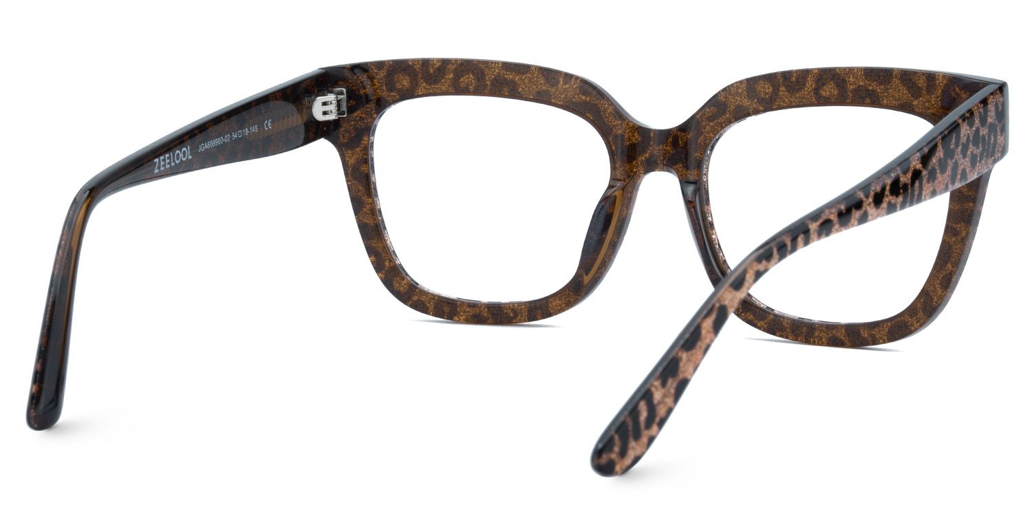 Designer Brown Leopard Square Prescription Glasses3