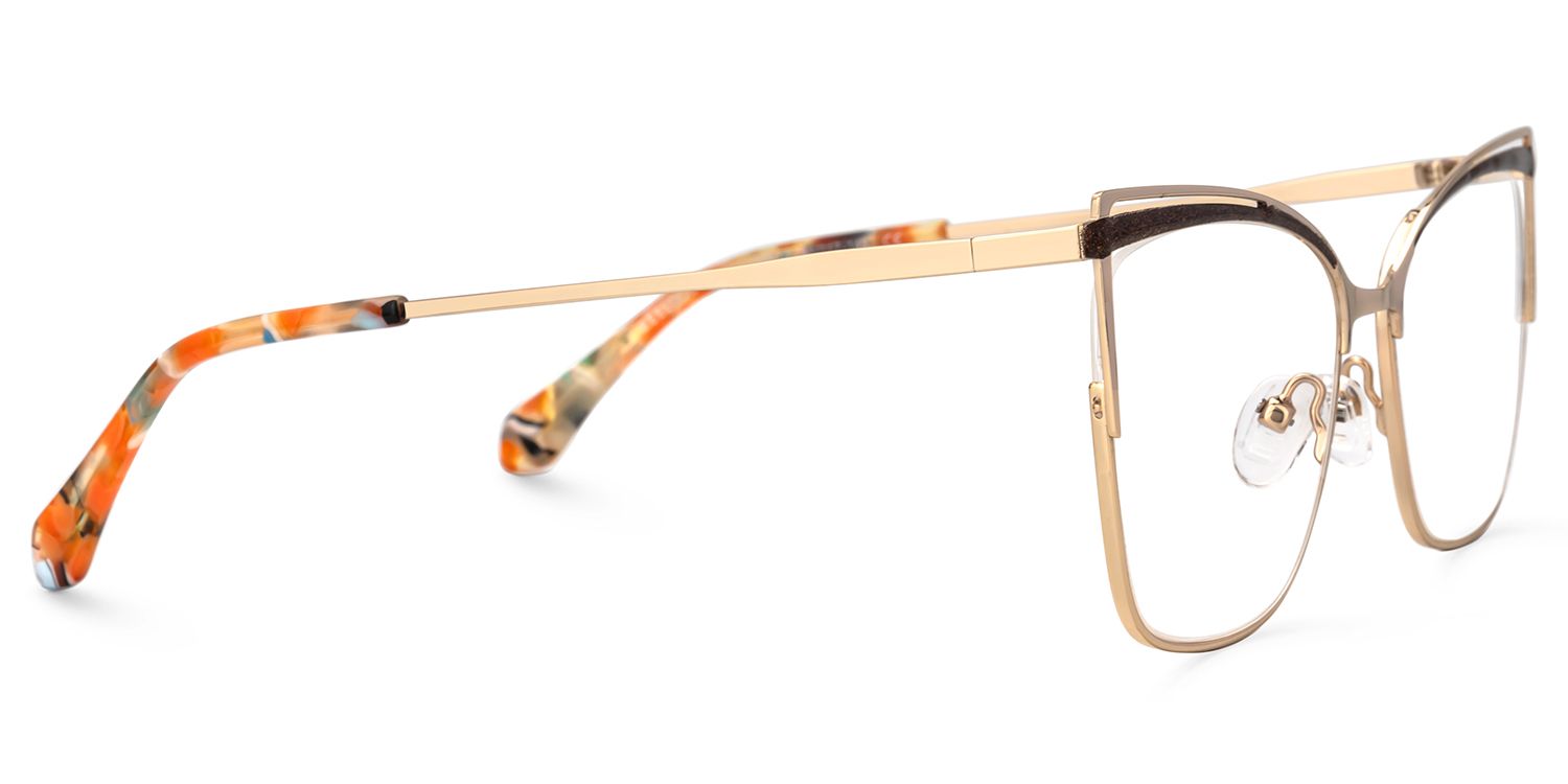 Darian Gold Frame Eyeglasses Men's in Semi-rimless | ZEELOOL Canada2