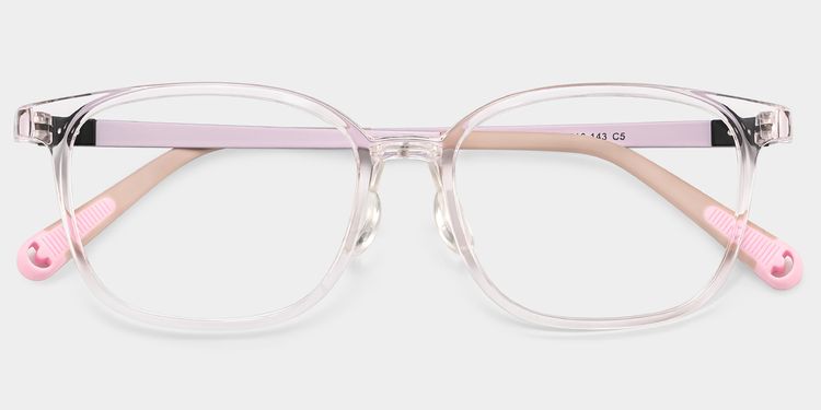 Lane Rectangle Pink Clear Glasses