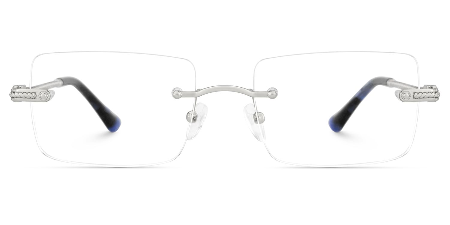 Silver Rimless Eyeglasses Frames With Adjustable Nose Pads2