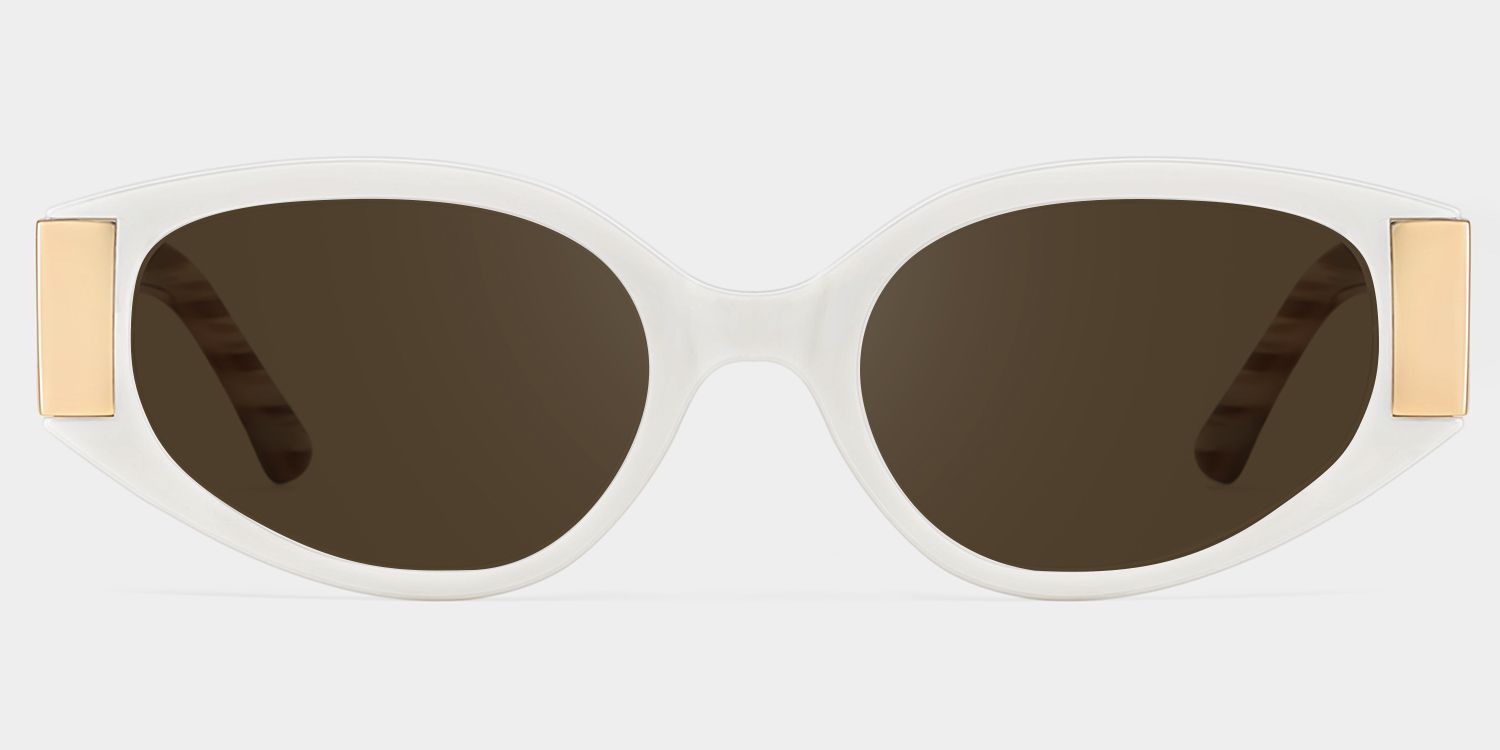 Havana white Frame Polarized Sunglasses with cat-eye Style Online | ZEELOOL Canada0
