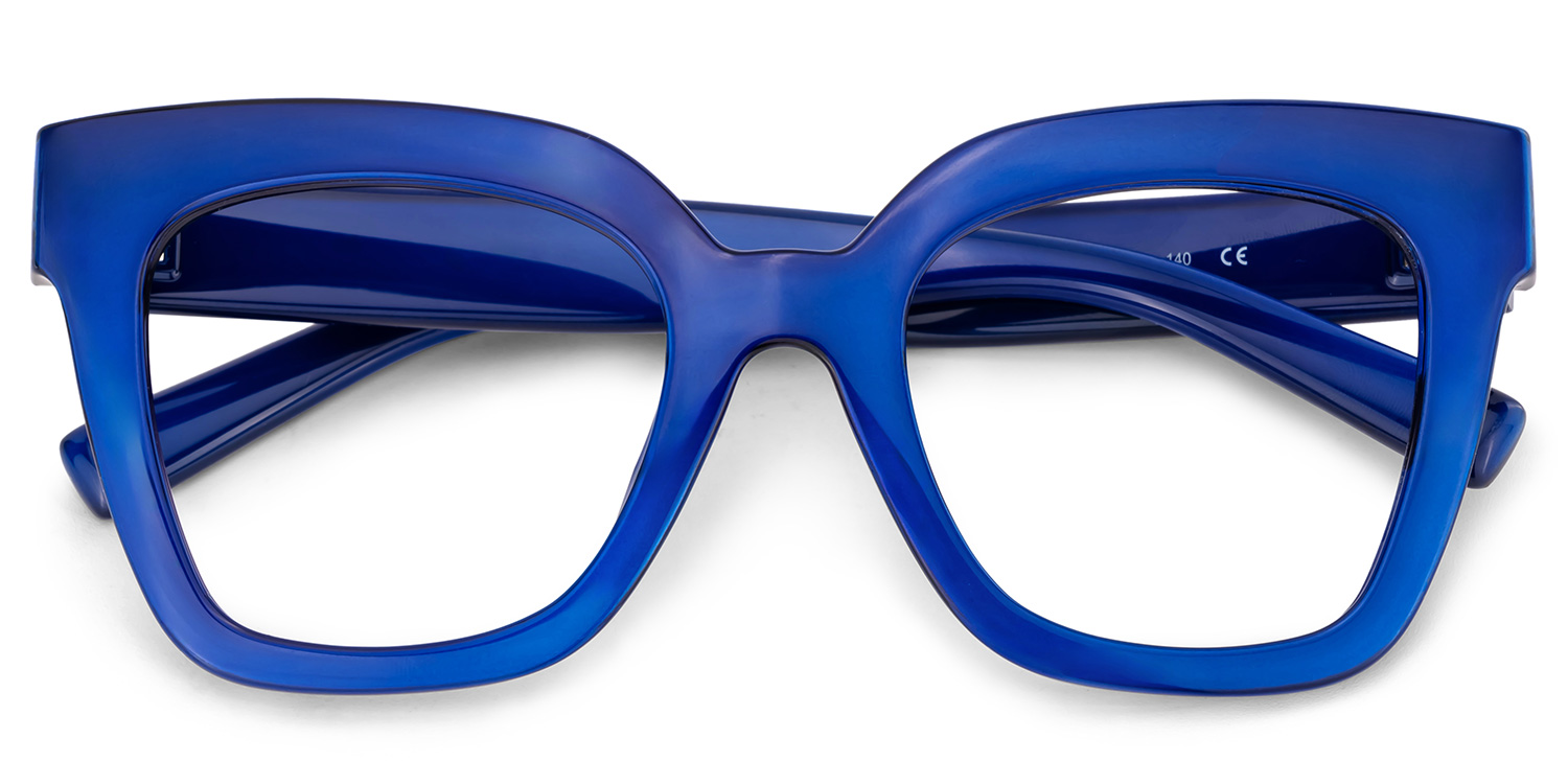 Malcolm Large Square Nerdy Glasses with Blue Color2
