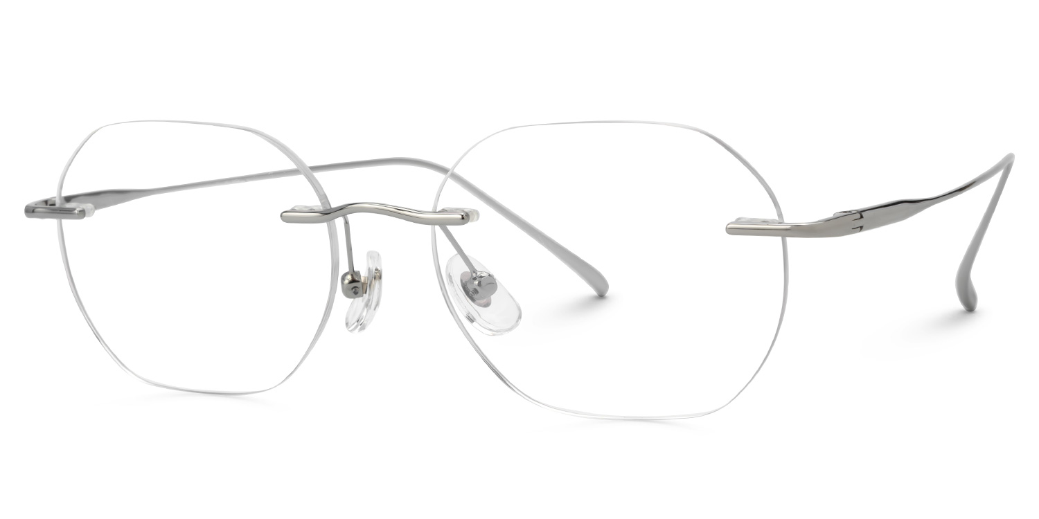 Rimless Aselie Glasses with Titanium for women and men -Zeelool Glasses1